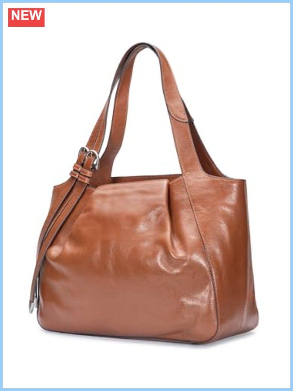 Leather Shoulder Tote Magnetic Closure Mild Soap Adjustable